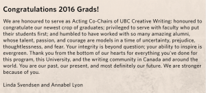Congratulations 2016 Grads!